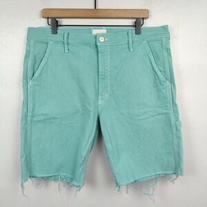 Mother Mr The Devil May Care‎ Duke Utility Shorts Mens 36 Fray Pastel Green NWOT